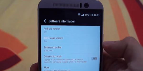 HTC One M9 con Android 6 in video