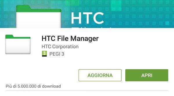 HTC File Manager si aggiorna su Play Store