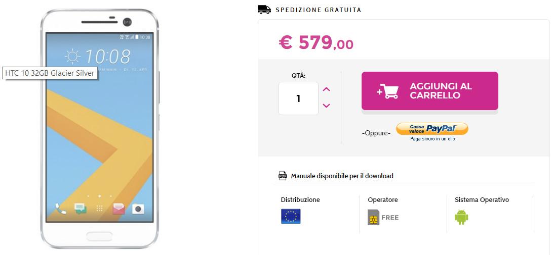 HTC 10 in offerta a 579€ da gli Stockisti