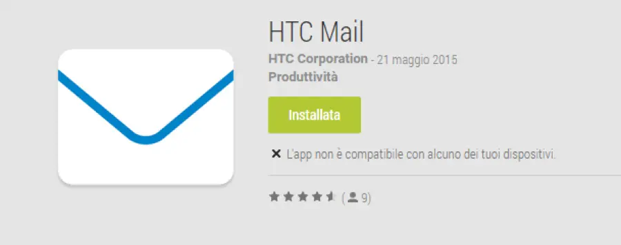 HTC Mail da oggi disponibile su Play Store
