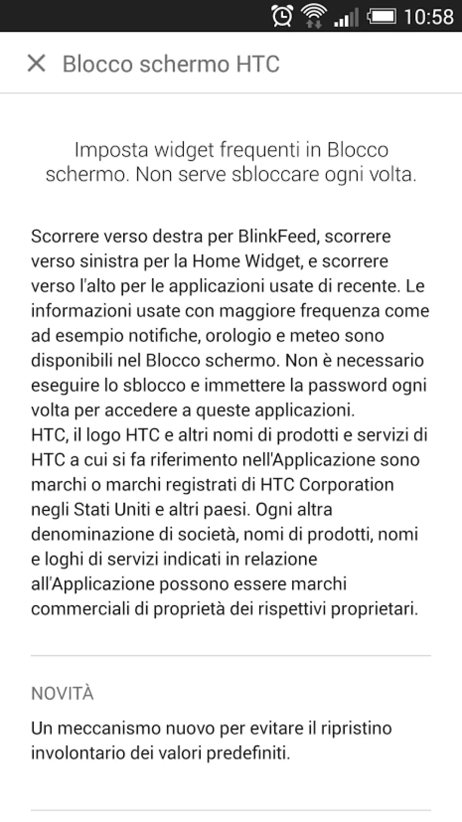 HTC blocco schermo si aggiorna