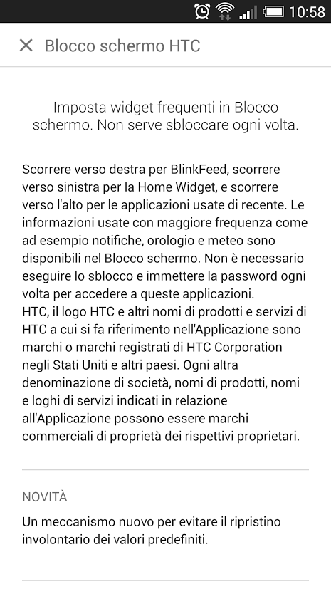 HTC blocco schermo si aggiorna